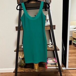 BCBGMaxAzria Bodycon Mini Dress Teal Green Sleeveless Fitted Party Cocktail